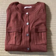 エリオポール　ブラウン　ポケット付き　ウール　カーディガンのサムネイル