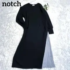 未使用✨notch ノッチ　異素材切替 プリーツスウェットワンピース M