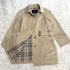 【極美品】バーバリーロンドン ステンカラーコート ベージュ　 ノバチェック L