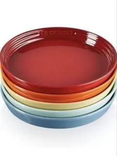 【新品】Le Creuset ネオラウンドプレート レインボー 17cm 5枚のサムネイル