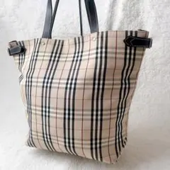 バーバリー ノバチェック トートバッグ ハンドバッグ レザー A4 大容量