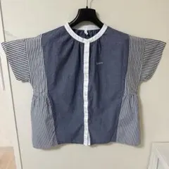 ルピリアン　半袖　オーバーシャツ　ストライプ