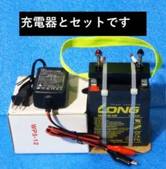 WP12-12 魚探 電動用 EVAバッグ・バッテリー充電器セット12V12Ah