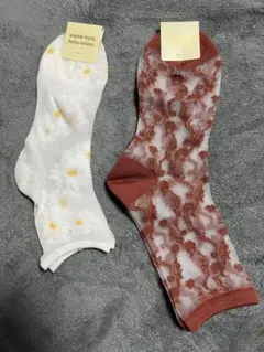 tutuanna チュチュアンナ シースルーソックス 2足セット 花柄