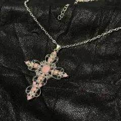 平成ギャル y2k グランジ 十字架 ネックレス クロス ピンク キラキラ