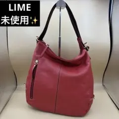 新品未使用保管品【LIME】ネイビー ショルダー2WAYバッグ ナイロン 