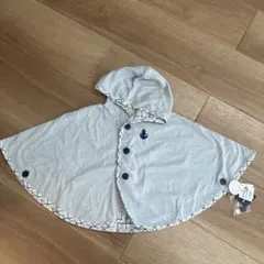新品 ミキハウス ベビーポンチョ リバーシブル 70-90cm