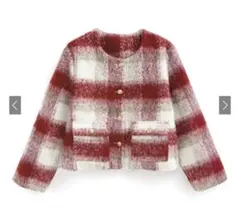 チェック柄シャギージャケット