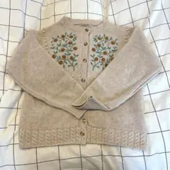 Samansa Mos2 マカベアリス 果物柄刺繍カーディガン