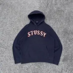 00s old stussy hoodie navy stock logo