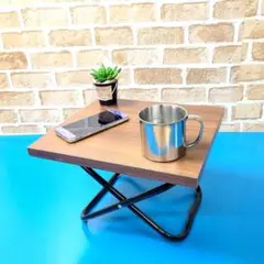 No1217【木目調】折りたたみ ミニ テーブル、サイドテーブル、花台