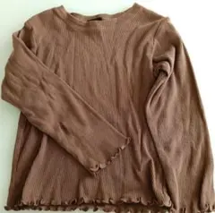 プティマイン　ブラウン長袖カットソー 110cm　トップス　ロンTシャツ