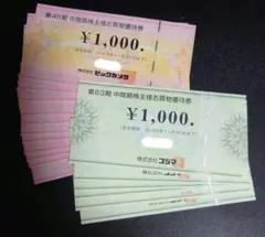 ビックカメラ、コジマ株主優待券 ¥17000円分