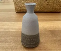 小型陶器　一輪挿し 青と灰色