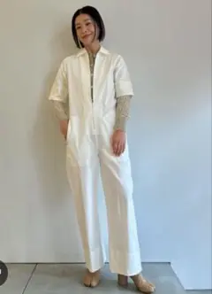 BACCAオールインワンホワイト36ワッフルクロスコンビネゾン BACCAオールインワンホワイト36ワッフルクロスコンビネゾン - メルカリ