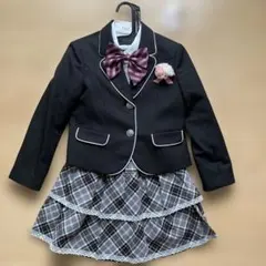 キッズ女の子 ELLE　入学式　黒　チェック　グレー系