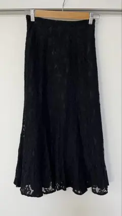 レースフレアスカート ブラック M