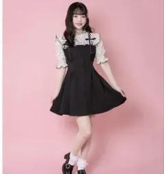 ROJITA ハートドットレースアップ半袖ワンピース