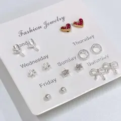 かわいいピアスまとめ売り☆シルバー ピンク ハート リボン 葉っぱ30