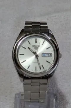 상태좋음 ・稼働品 セイコー5 自動巻き 7S26-0440 シルバー 裏スケ