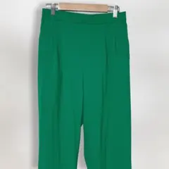 グローバルワーク パンツ L グリーン センタープレス きれいめ 美脚
