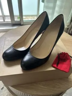 Christian Louboutin 黒赤ウェッジソール 38 箱あり - メルカリ