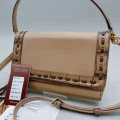 レザージュエルズ★未使用★2Wayウォレットショルダーバッグ★クロコダイル×牛革のサムネイル