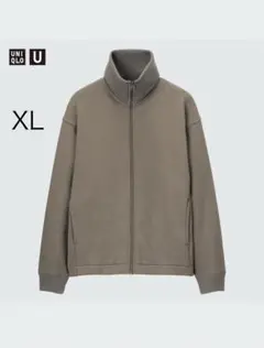 ユニクロU ボアスウェットトラックジャケット XL カーキ