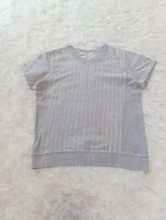 lugnoncure ストライプ 半袖Tシャツ 　M グレーのサムネイル