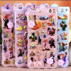 4枚セット　ズートピア　肉球　シール　ステッカー　マシュマロシール　肉球シール