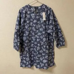新品★ハナエモリ 森英恵★割烹着 エプロン★アナベル★ネイビー★日本製のサムネイル