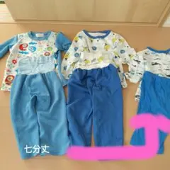 週末タイムセール、男の子、七分丈1枚、長袖パジャマ2枚セット、まとめ売り