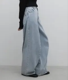 Aunt Marie's バレルレッグワイドデニムパンツ