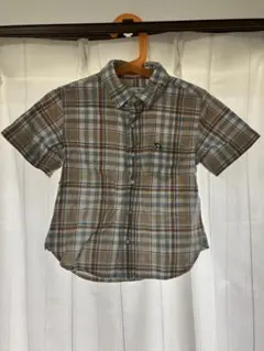 アーノルドパーマー　茶色系チェック柄 半袖シャツ 105cm