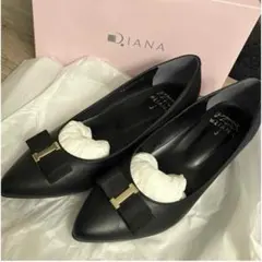 DIANA：晴雨兼用　ブラックリボンパンプス