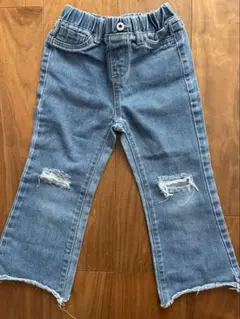 SHIEN デニムブルー ダメージパンツ 110cm