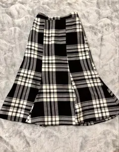 GLOBAL WORK チェックマーメイドスカート　モノトーン