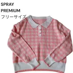 SPRAY ピンク チェック柄 ポロシャツ フリーサイズのサムネイル
