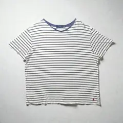 ラルフローレン ボーダーT XL 半袖 ポニー刺繍 ボックスシルエットVネック