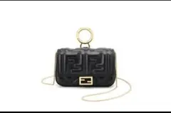 FENDI ナノバゲット　ブラック　ミニショルダーバッグ