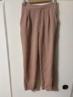ELEGARMENTレディースLタック入りピンクストレートパンツ