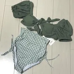 ✨新品タグ付✨TeddyShop パフスリーブ ビキニ　水着 ハイウエストのサムネイル