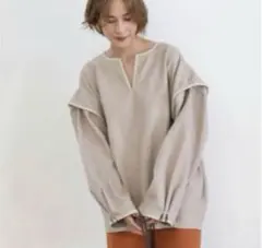 select MOCA【セレクトモカ】美品✨パイピング　プルオーバートップス　Fのサムネイル