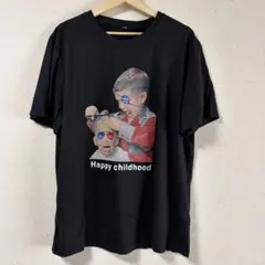 Happy childhood グラフィックTシャツ ブラック XL　おしゃれのサムネイル