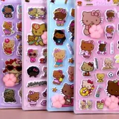 T即日発送マシュマロシール　日焼けキティ　　肉球シール　ギャルキティ　サンリオ