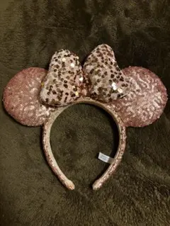 ピンクスパンコールリボン ミニー カチューシャ