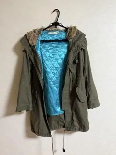 【美品✨】5のオリーブグリーン ファー付きモッズコート