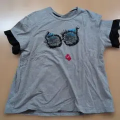 MARLENE DAMメガネモチーフ プリント Tシャツ グレー 40のサムネイル