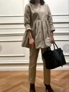 Mila Owen ミラオーウェン バルーンセットアップ　ベージュ サイズ1