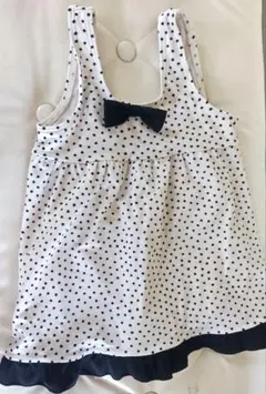 水着110cm水玉模様リボン付きワンピース水着